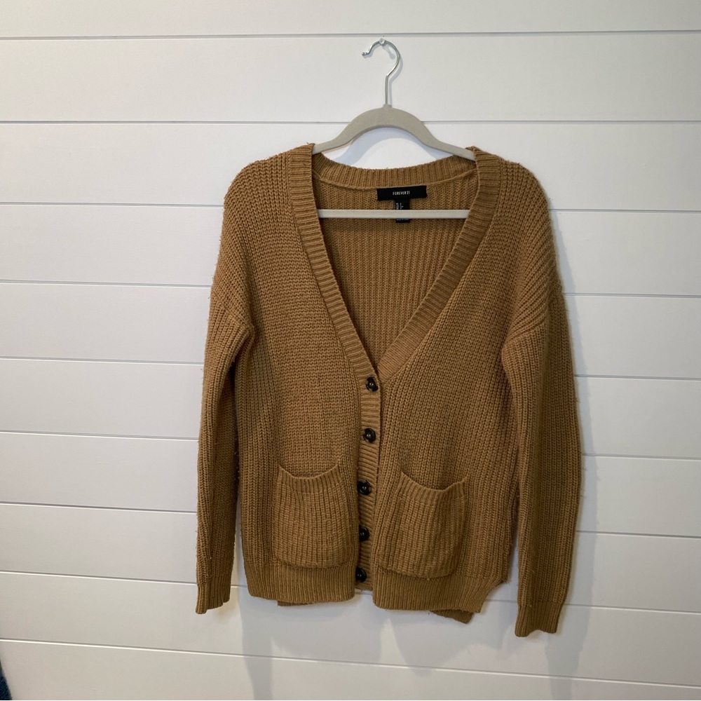 Forever 21 Brown Knit Cardigan